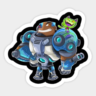 Cyborg and Beastboy Sticker